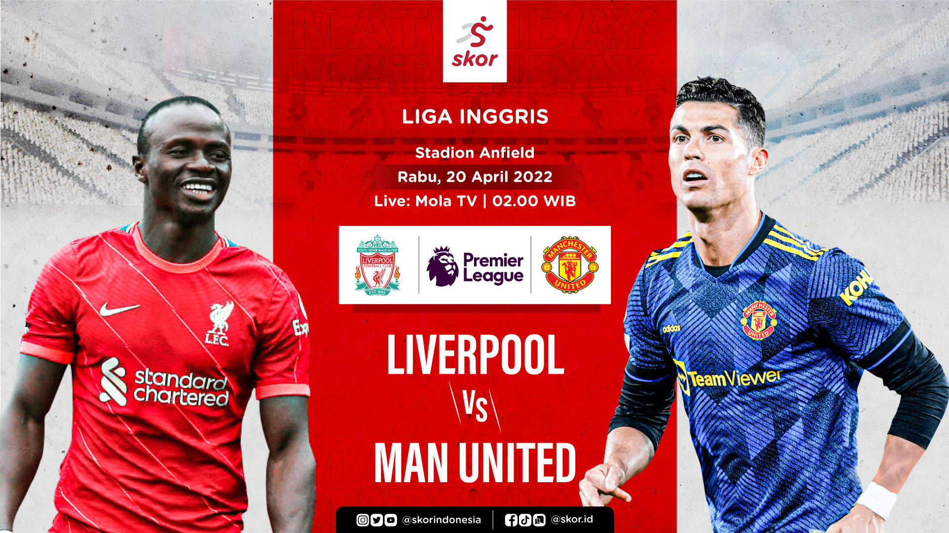 Link Live Streaming Liverpool vs Manchester United di Liga Inggris