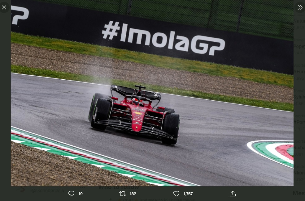 Hasil FP1 F1 GP Emilia Romagna 2022: Ferrari Mendominasi, Lewis Hamilton Terdampar di P18