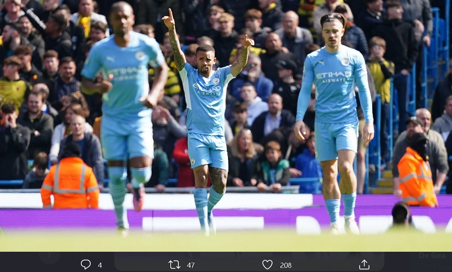 Hasil Manchester City vs Watford: Gabriel Jesus Quat-Trick, The Citizens Menang 5-1