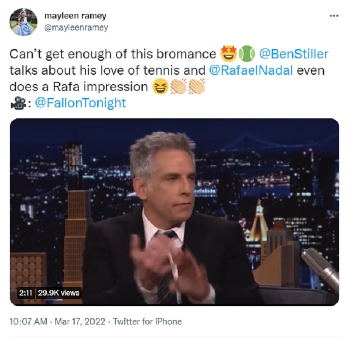 Aktor Ben Stiller Berbagi Kecintaannya pada Tenis dan Ajakan Rafael Nadal