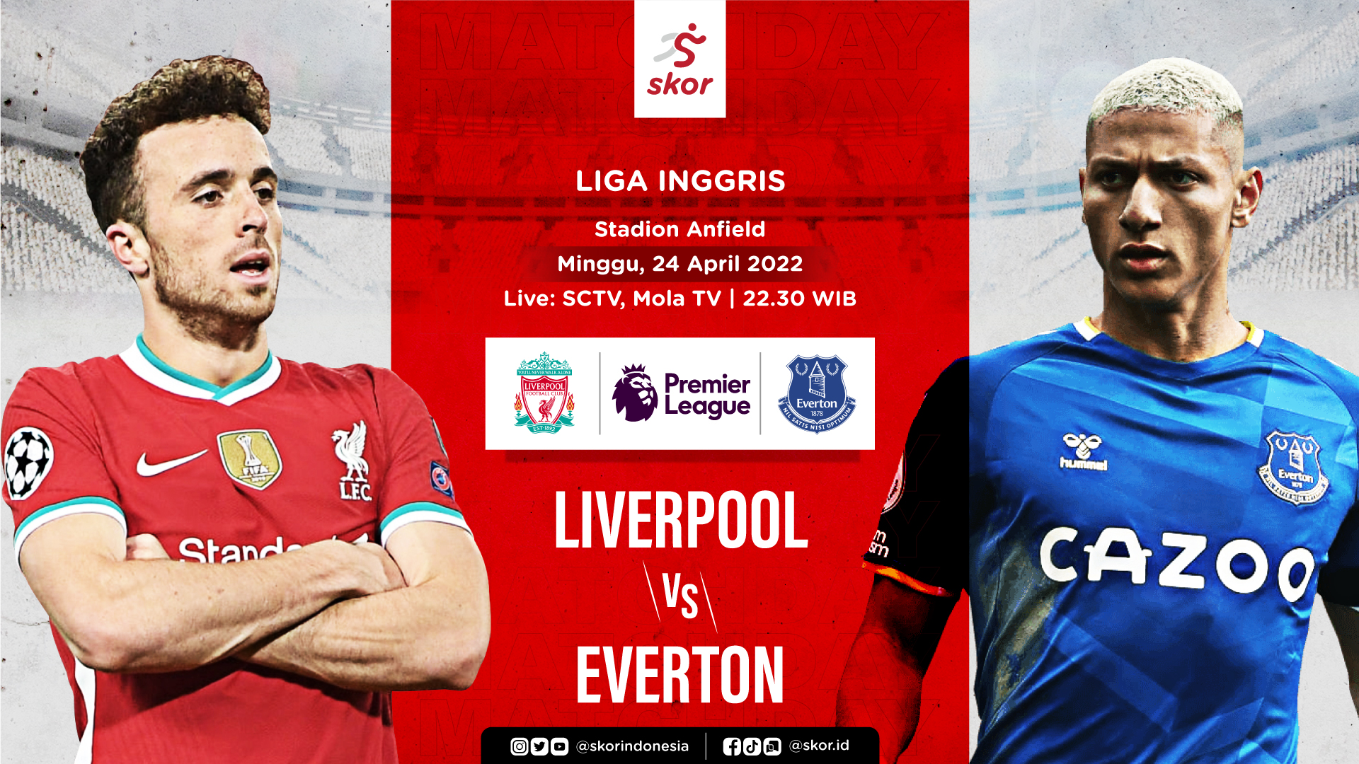 Link Live Streaming Liverpool vs Everton di Liga Inggris
