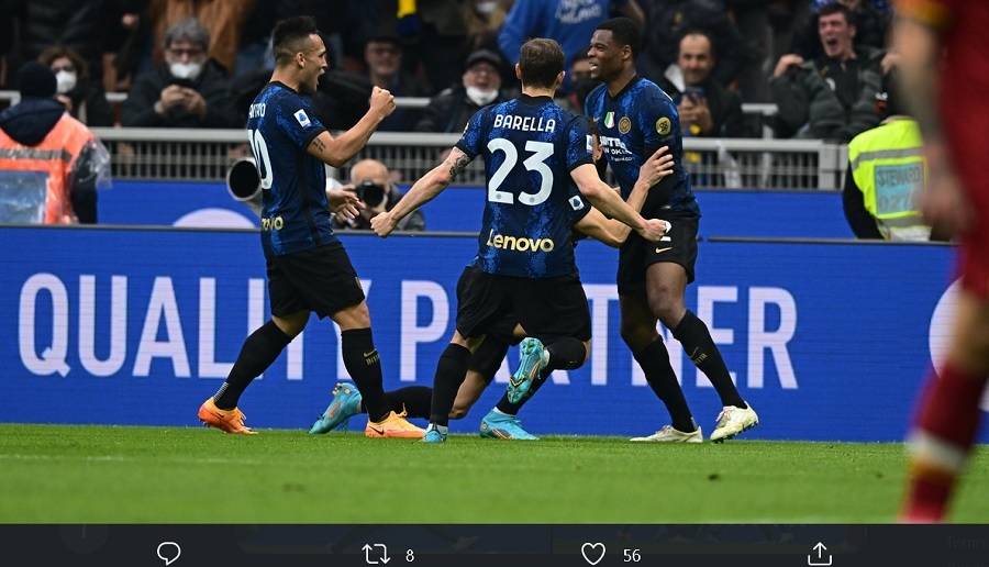 Hasil dan Klasemen Liga Italia: Inter Kembali ke Puncak, Sampdoria Jauhi Degradasi