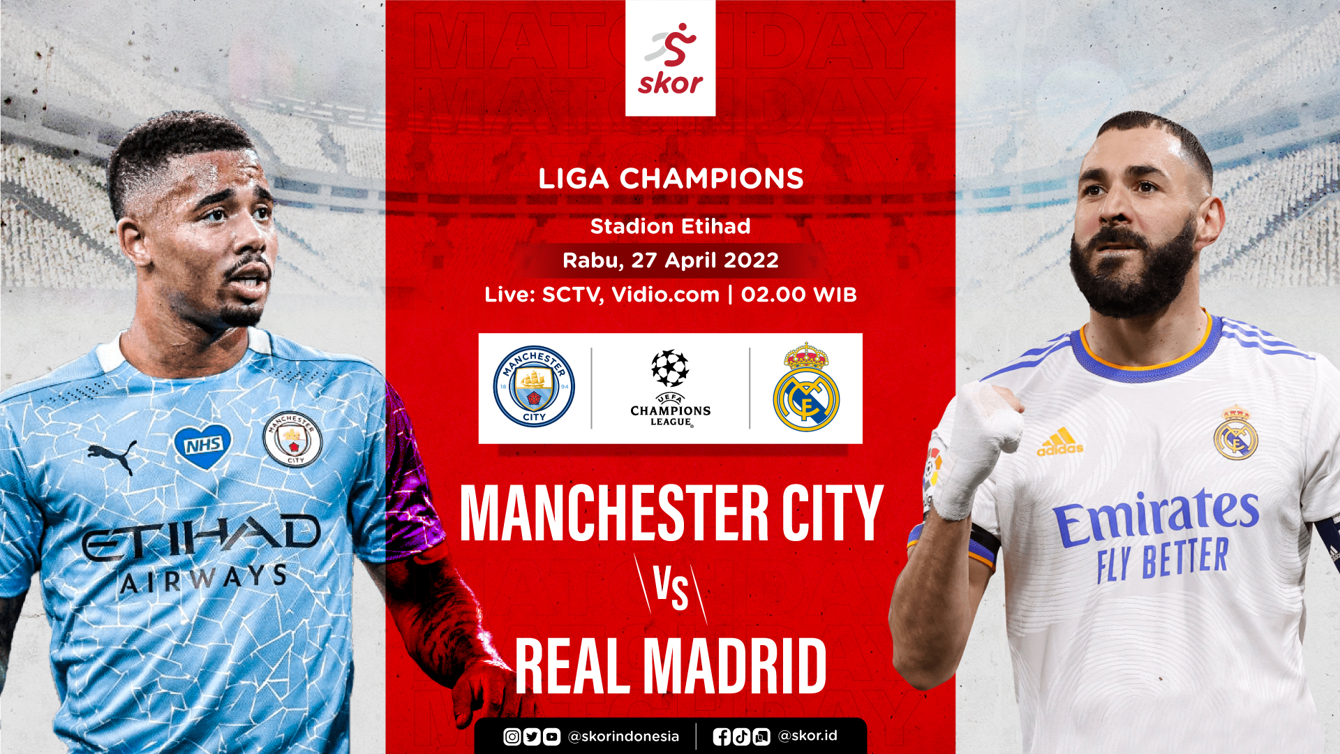 Live Update Manchester City vs Real Madrid di Liga Champions