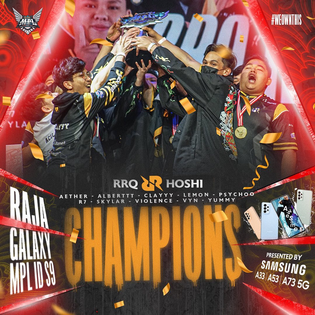 RRQ Hoshi Sabet Gelar Juara MPL Indonesia Season 9