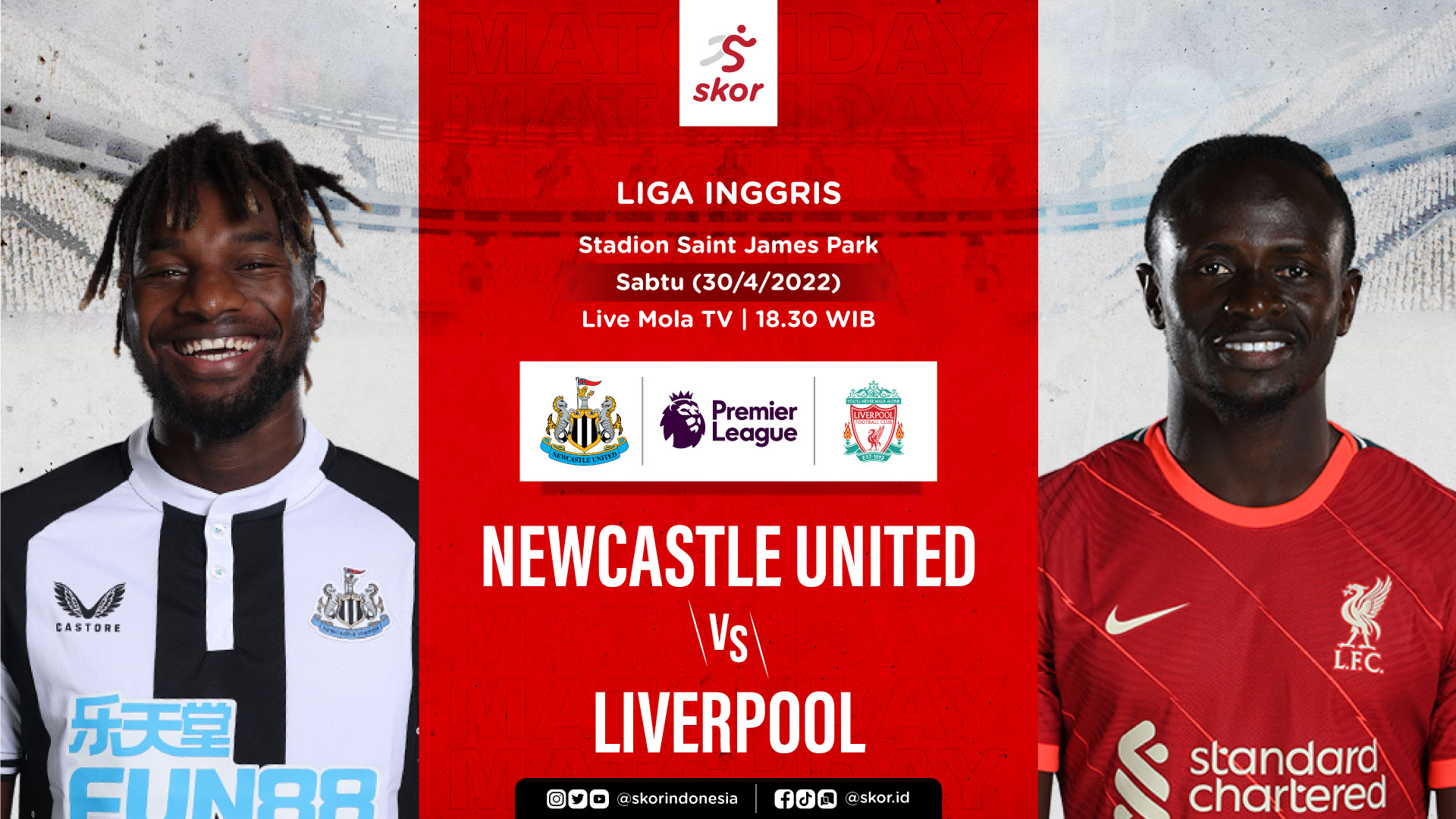 Link Live Streaming Newcastle United vs Liverpool di Liga Inggris