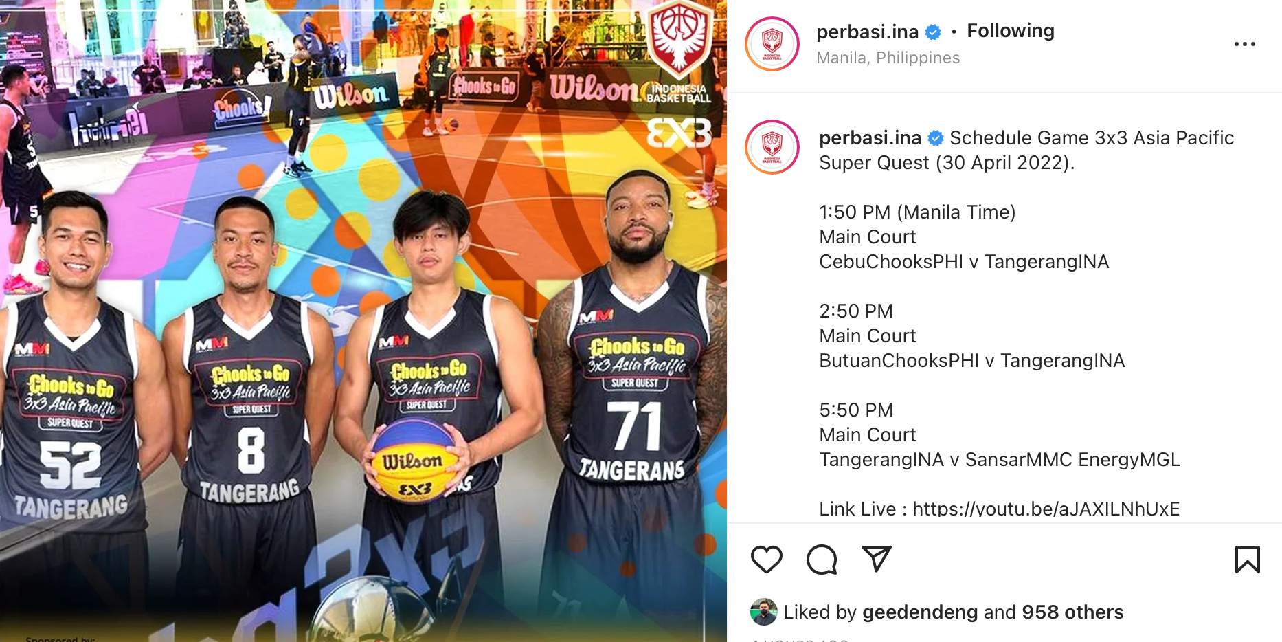 Timnas Basket 3x3 Indonesia Pakai Nama Tangerang pada Turnamen di Filipina, Ini Alasannya