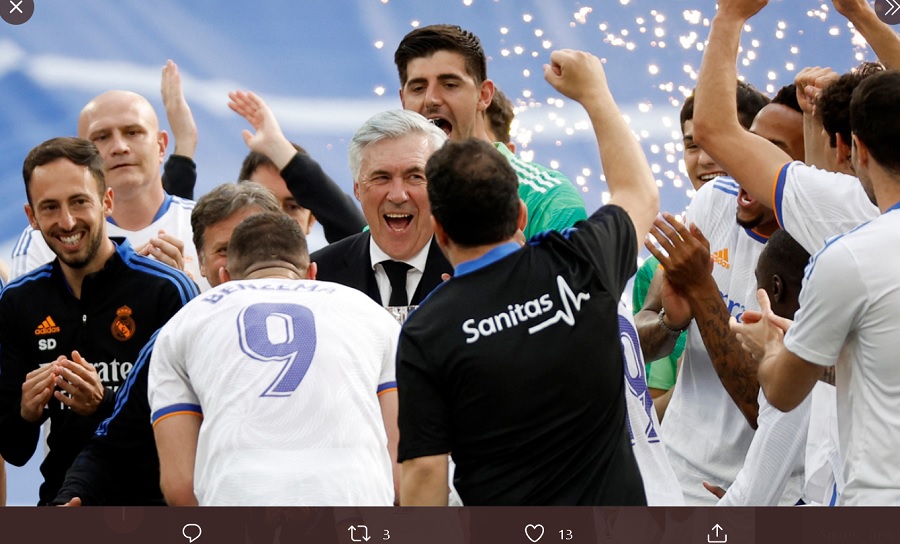 Setelah Raih Gelar Liga Spanyol, Carlo Ancelotti Ingin Bawa Real Madrid Juara Liga Champions