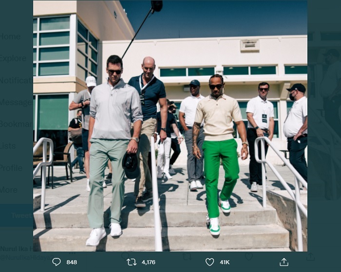 Lewis Hamilton dan Tom Brady Pemanasan di Miami Beach Golf Club