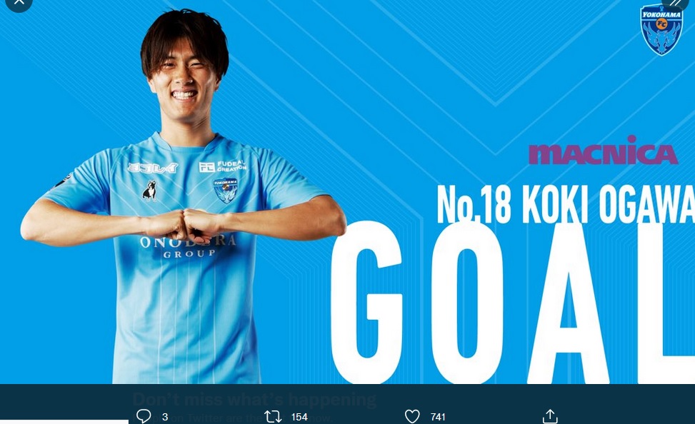 Dilepas Jubilo Iwata, Koki Ogawa jadi Top Skorer bersama Yokohama FC