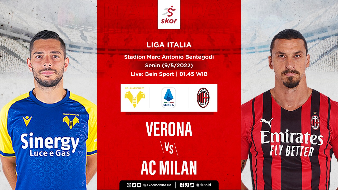 Link Live Streaming Verona vs AC Milan di Liga Italia