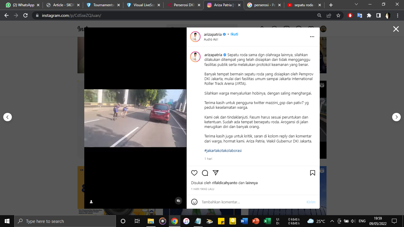 Viral Video Rombongan Sepatu Roda di Jalan Gatot Subroto Jakarta, Perserosi Minta Maaf