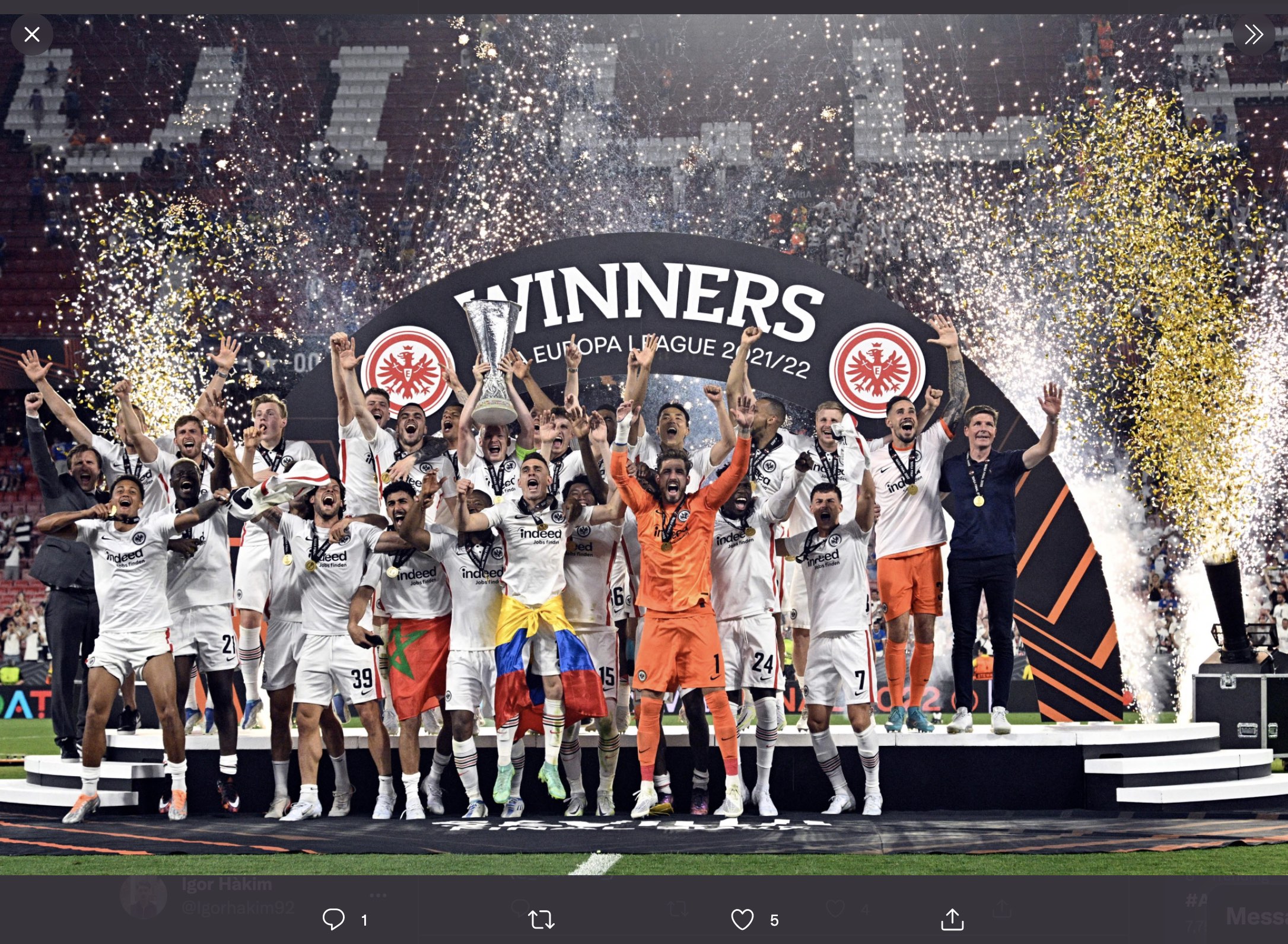 Daftar Juara Liga Europa: Eintracht Frankfurt Raih Gelar Kedua, Sevilla Masih yang Terbanyak