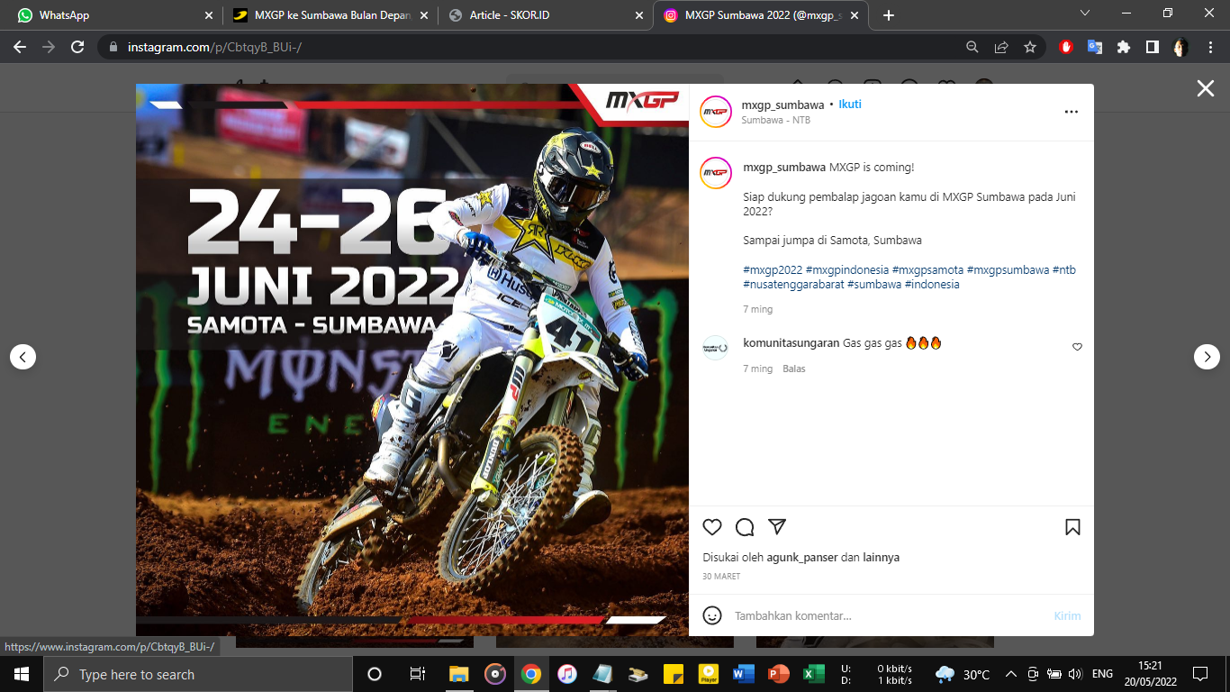 Daftar Pembalap MXGP Indonesia 2022 di Samota, Tuan Rumah Turunkan 4 Wakil