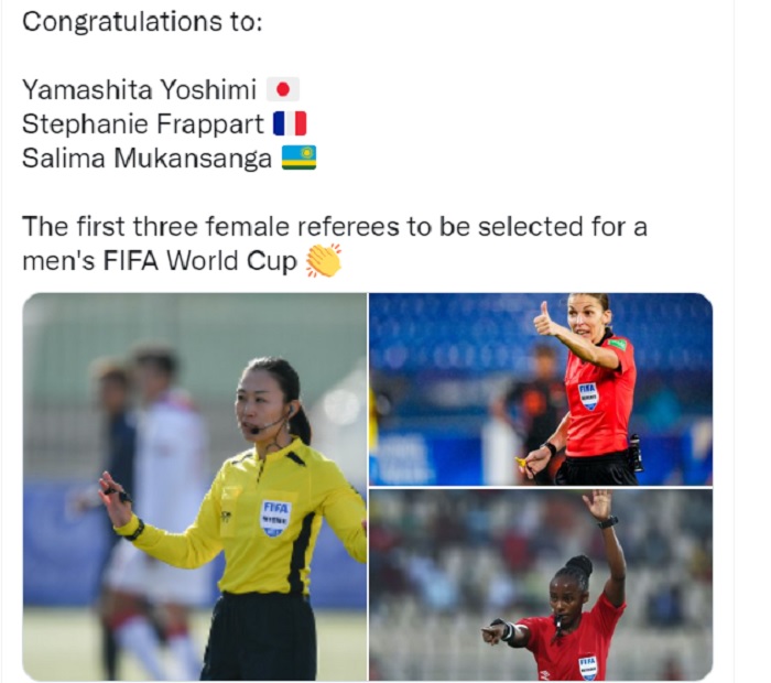 Sejarah! FIFA Tunjuk Tiga Wasit Elite Wanita untuk Piala Dunia 2022 Qatar