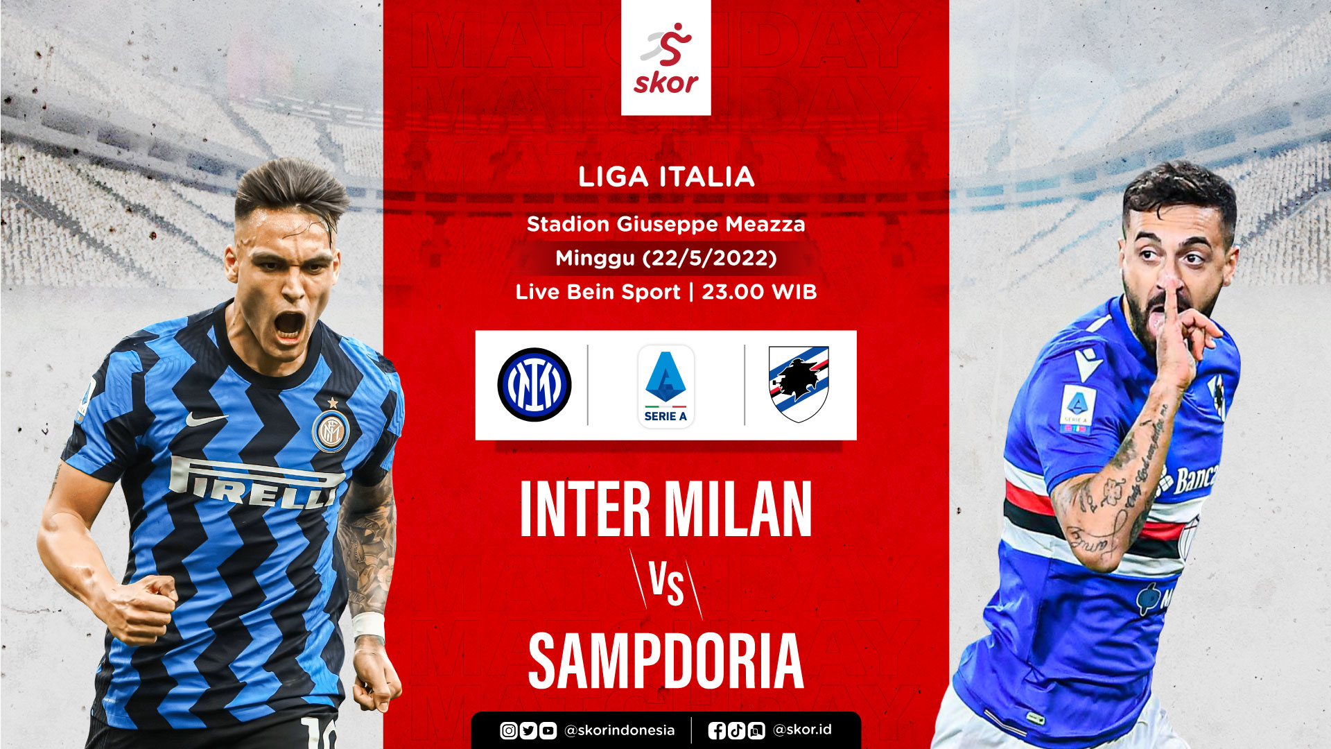 Prediksi Inter Milan vs Sampdoria:  Butuh Doa dan Usaha dari I Nerazzurri untuk Pertahankan Scudetto