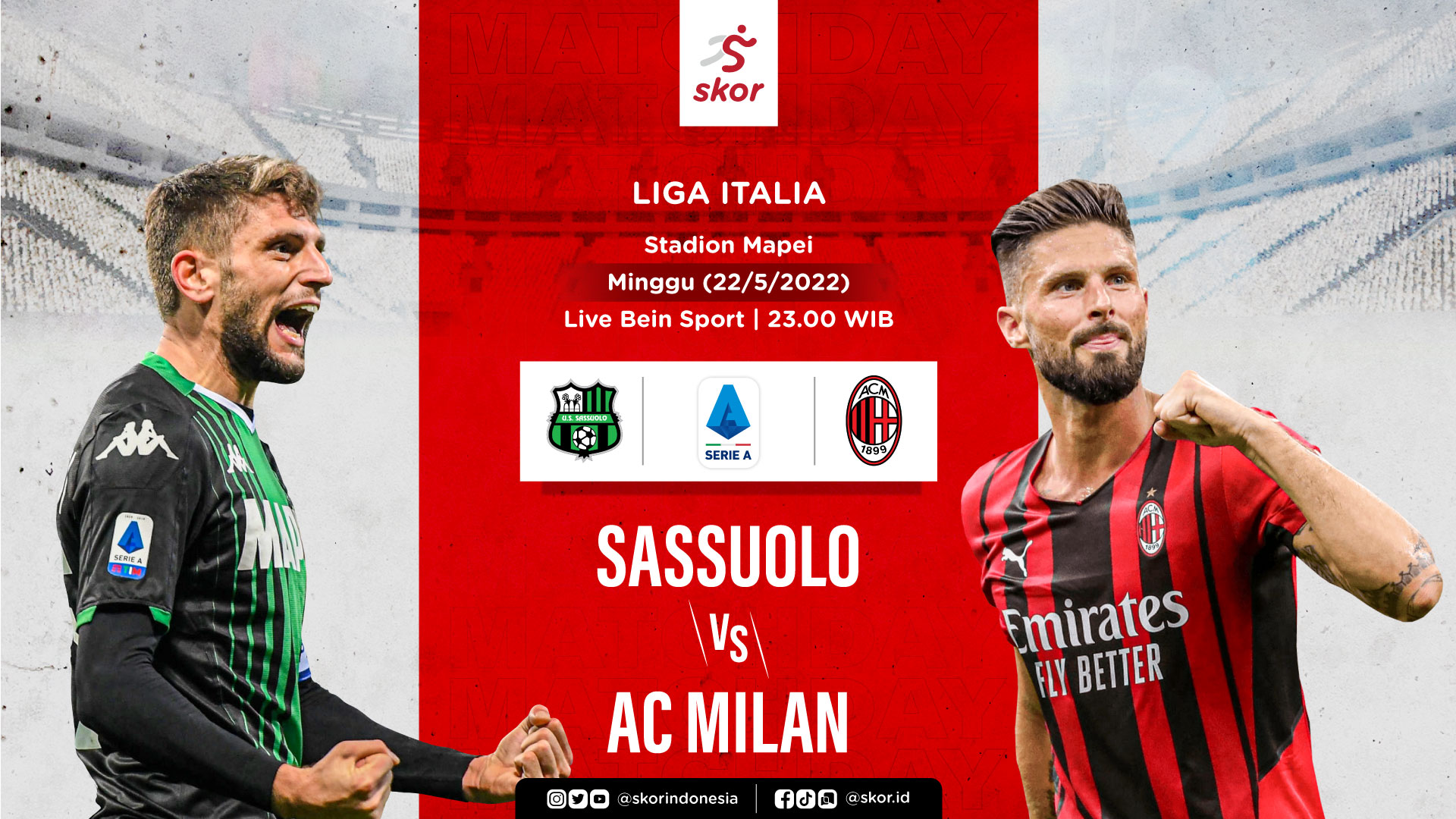 Prediksi Sassuolo vs AC Milan: Rossoneri Cuma Butuh Imbang untuk Segel Scudetto