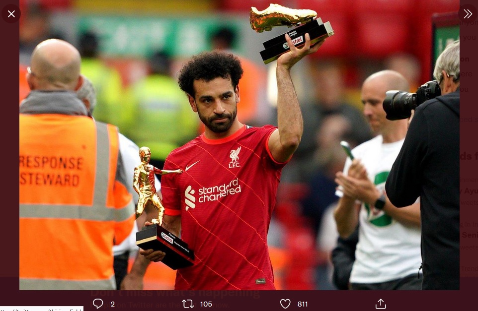 Mohamed Salah Sabet Dua Penghargaan Sekaligus di Liga Inggris 2021-2022