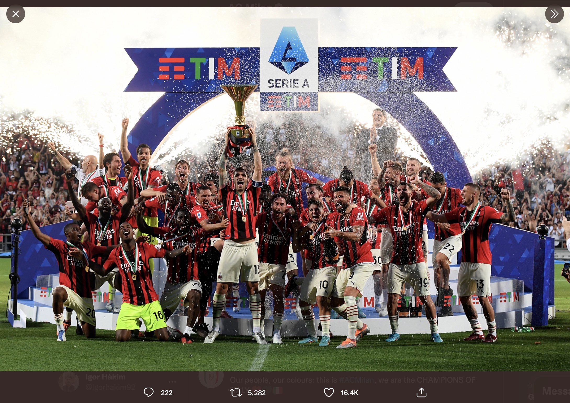 AC Milan Scudetto 2021-2022, Trofi dari sang Normalizzatore Stefano Pioli