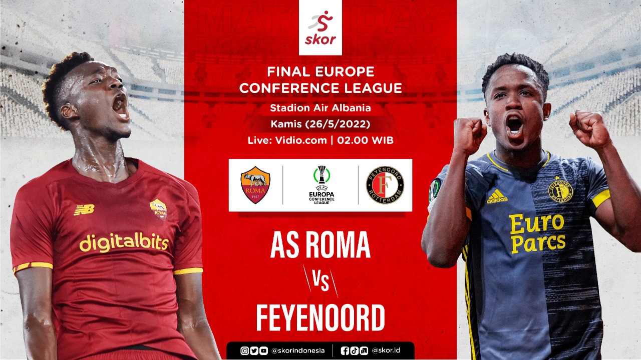 Link Live Streaming AS Roma vs Feyenoord di Europa Conference League