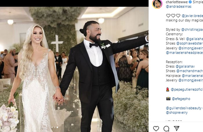 Pernikahan Mewah Pasangan Gulat Charlotte Flair dan Andrade Almas dengan Pakaian Santai