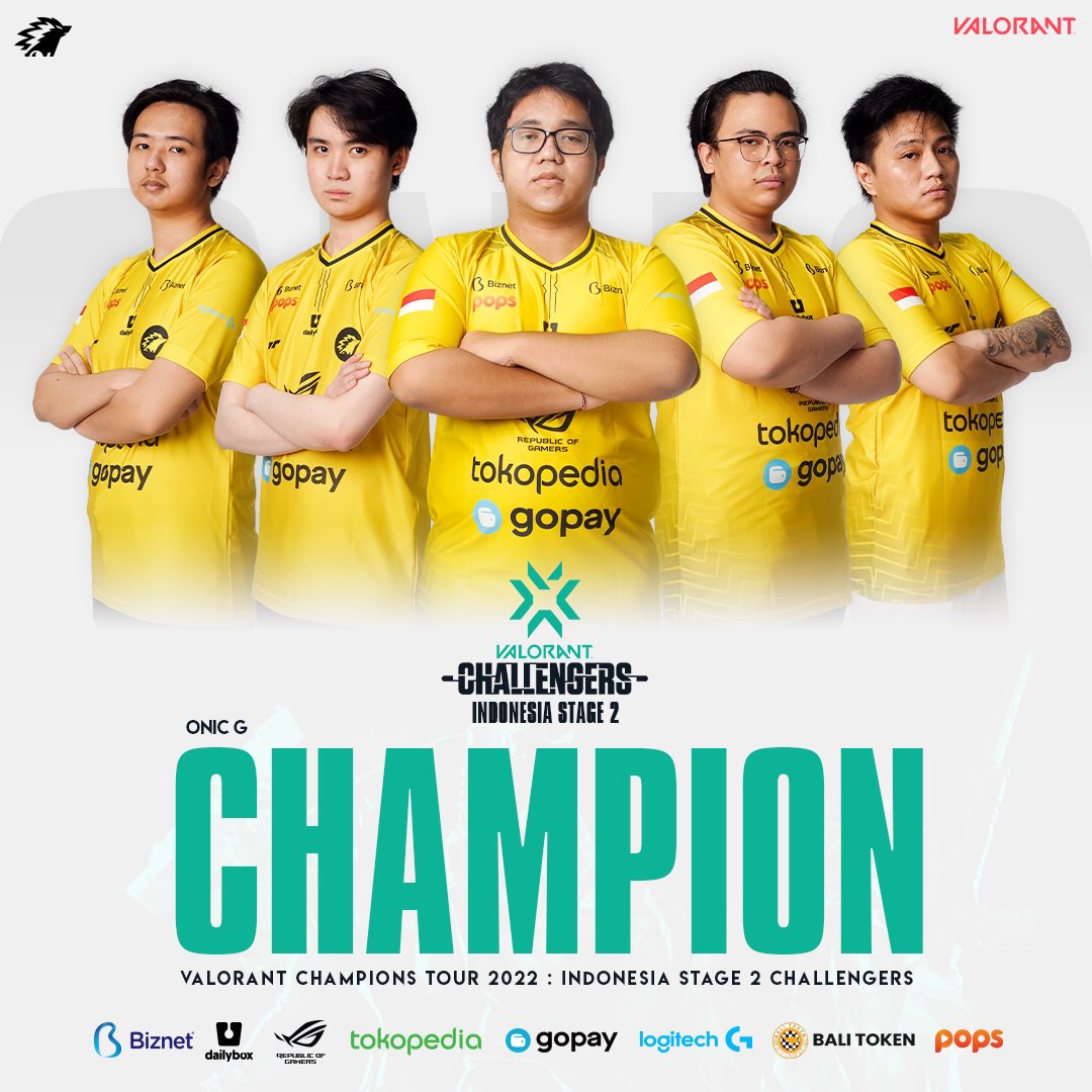 ONIC G Sabet Gelar Juara VCT 2022 Stage 2 Challengers Indonesia