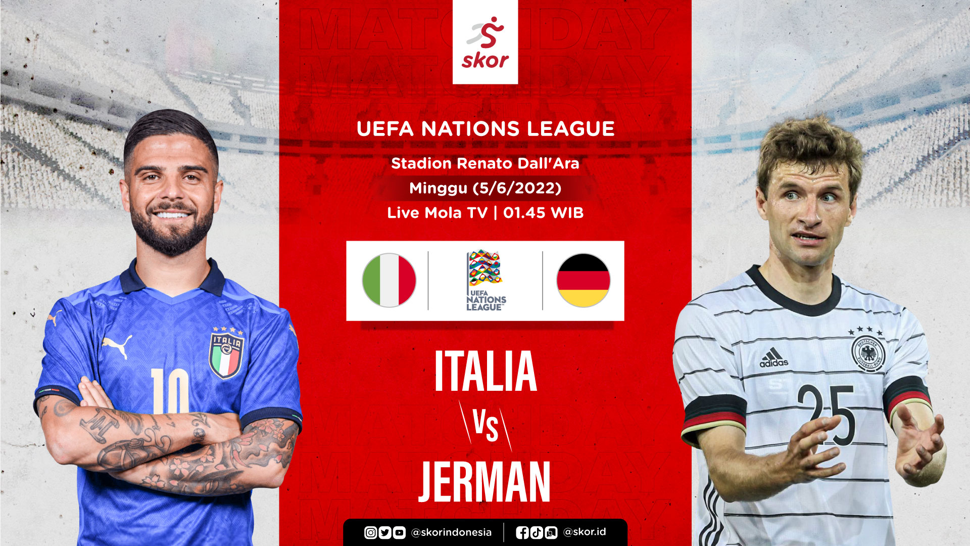 Italia vs Jerman: Prediksi dan Link Live Streaming 