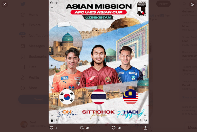Tiga Pemain Asing di J.League Siap Unjuk Gigi di Piala Asia U-23