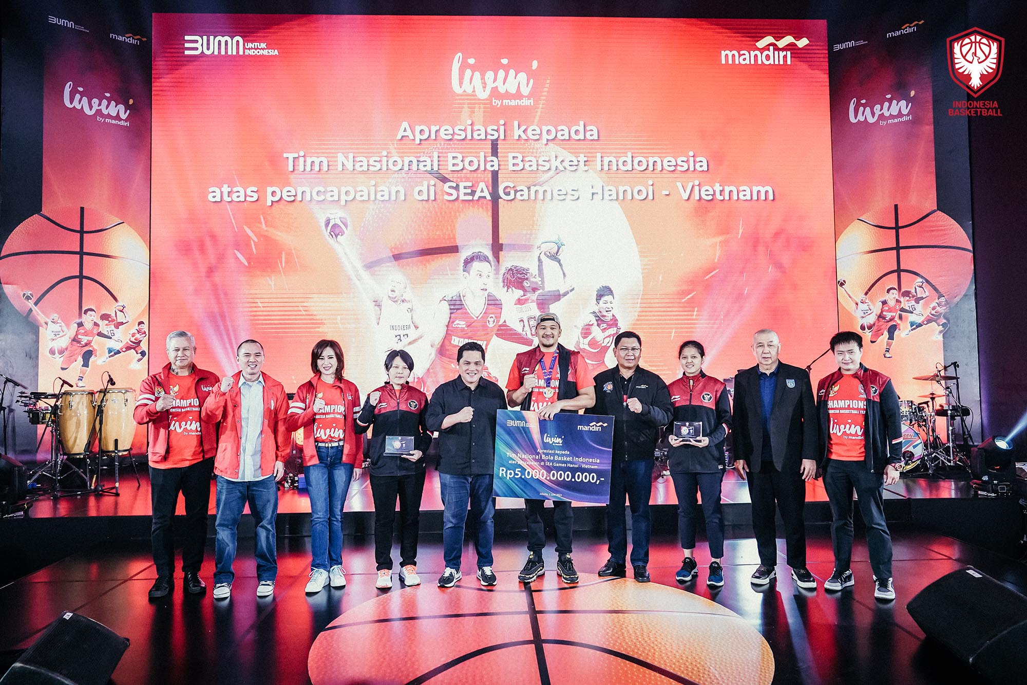 Dapat Emas SEA Games 2021, Timnas Basket Indonesia Diguyur Bonus Rp5 Miliar