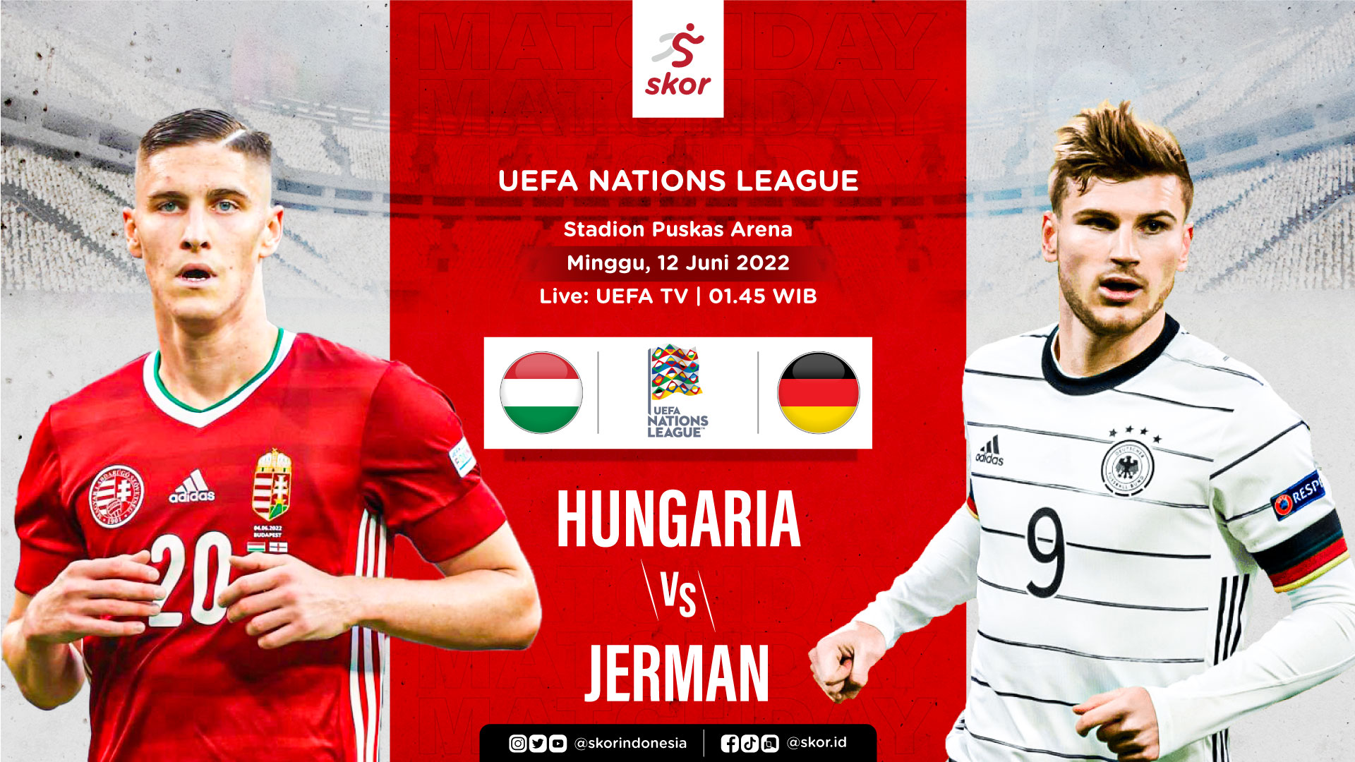 Link Live Streaming Hungaria vs Jerman di UEFA Nations League 2022-2023