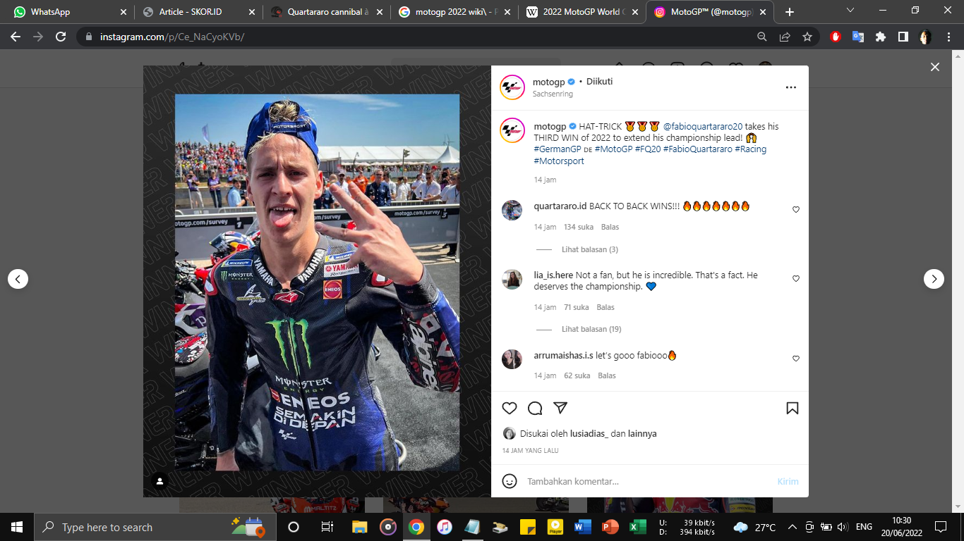 MotoGP Jepang 2022: Mulai Pulih, Fabio Quartararo Incar Kemenangan di Motegi