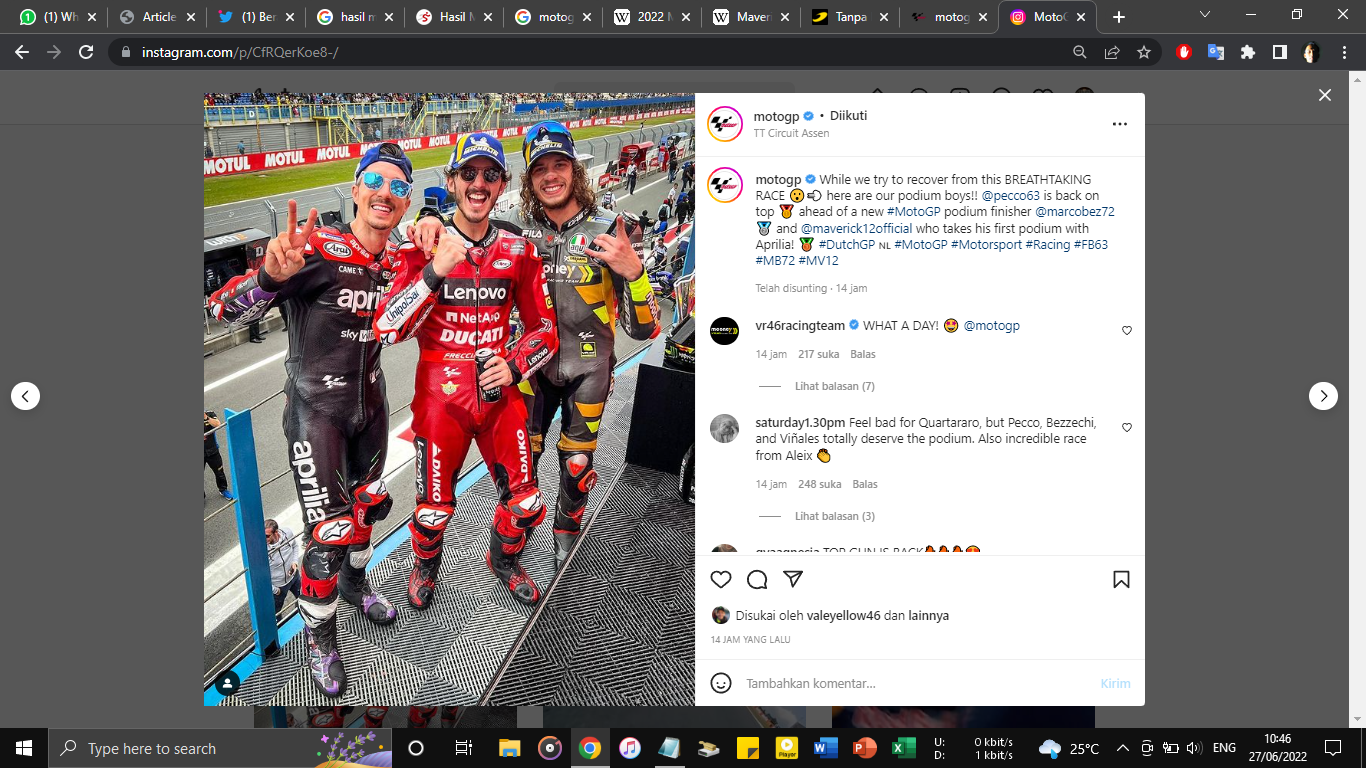 Fakta MotoGP Belanda 2022, Nirpoin Perdana Quartararo hingga Putusnya Rekor Buruk Ducati