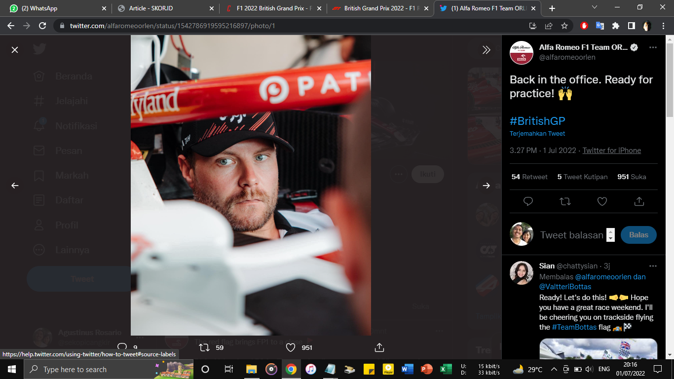 Valtteri Bottas Sempat Derita Gangguan Makan akibat Pola Latihan F1