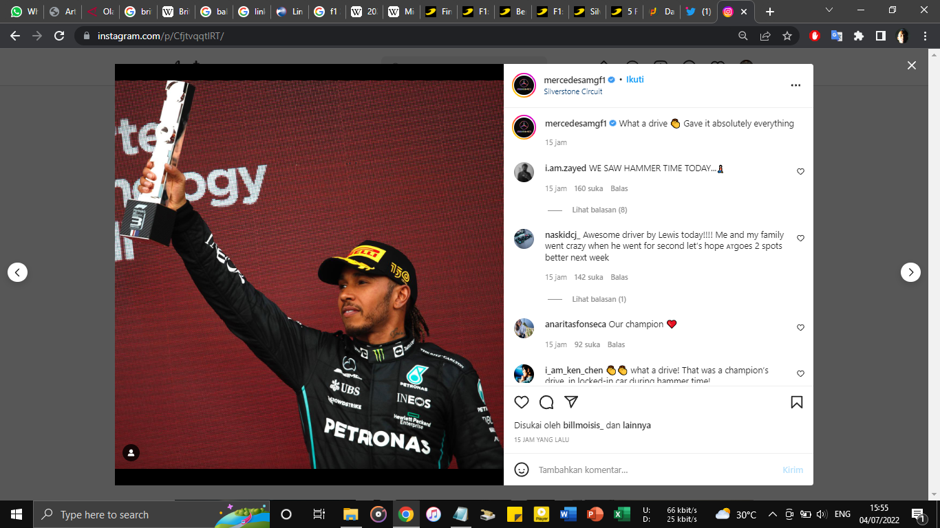 Lewis Hamilton Beri Petunjuk Kapan akan Pensiun dari F1