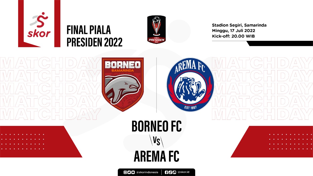 Prediksi dan Link Live Streaming Final Piala Presiden 2022: Borneo FC vs Arema FC