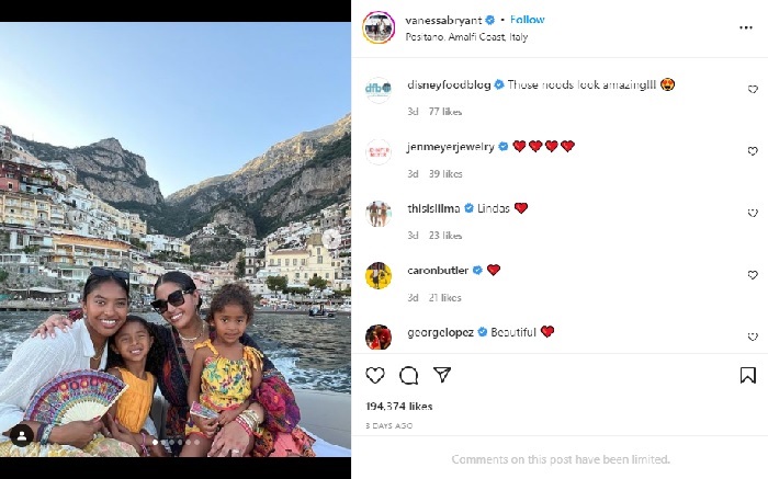 Vanessa Bryant Ajak Anak-anak Kunjungi Kota Tempat Tinggal Mendiang Kobe Bryant di Italia
