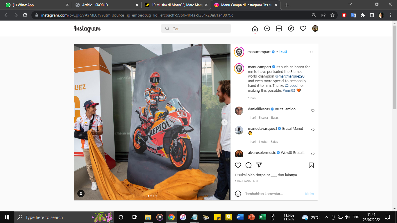Rayakan 10 Tahun Berkarier di MotoGP, Marc Marquez Dapat Hadiah Spesial dari Repsol