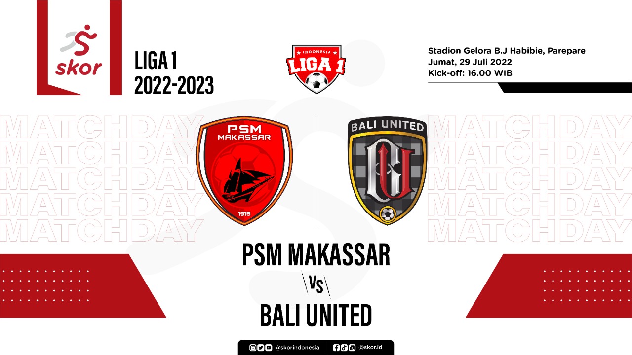 Prediksi dan Link Live Streaming PSM Makassar vs Bali United di Liga 1 2022-2023