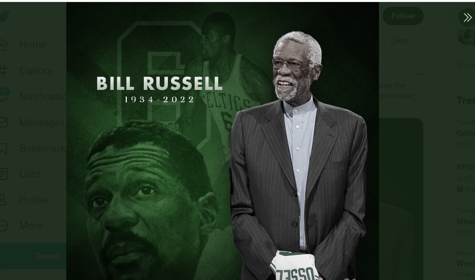 Skor 10: Warisan dan Rekor Impresif Bill Russell dalam Dunia Basket