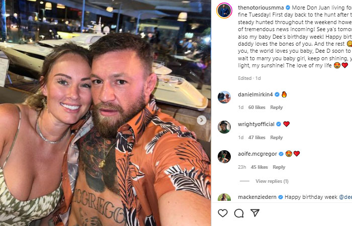 Conor McGregor Tidak Sabar Menikahi Dee Devlin