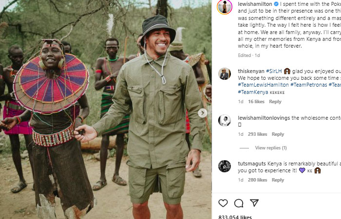 Lewis Hamilton Menikmati Petualangan dengan Orang-orang Pokot di Kenya