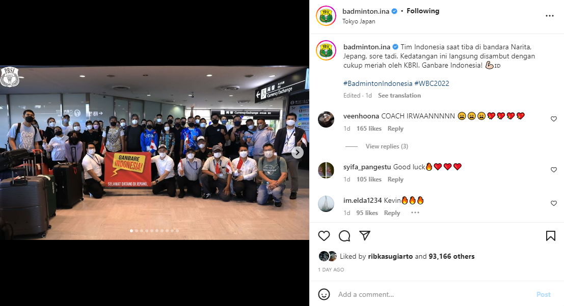 Kejuaraan Dunia BWF 2022: Pesan Utama KBRI di Jepang untuk Kontingen Indonesia