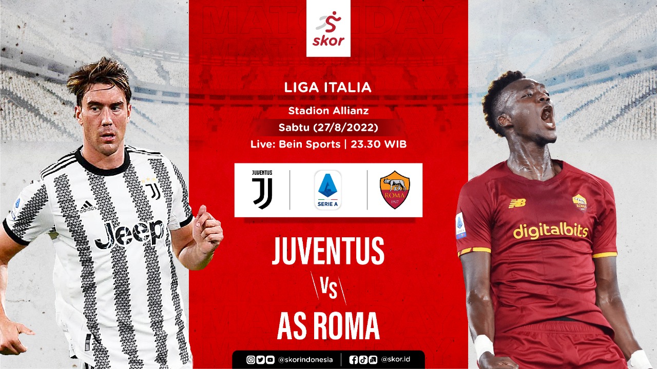 Link Live Streaming Juventus vs AS Roma di Liga Italia 2022-2023