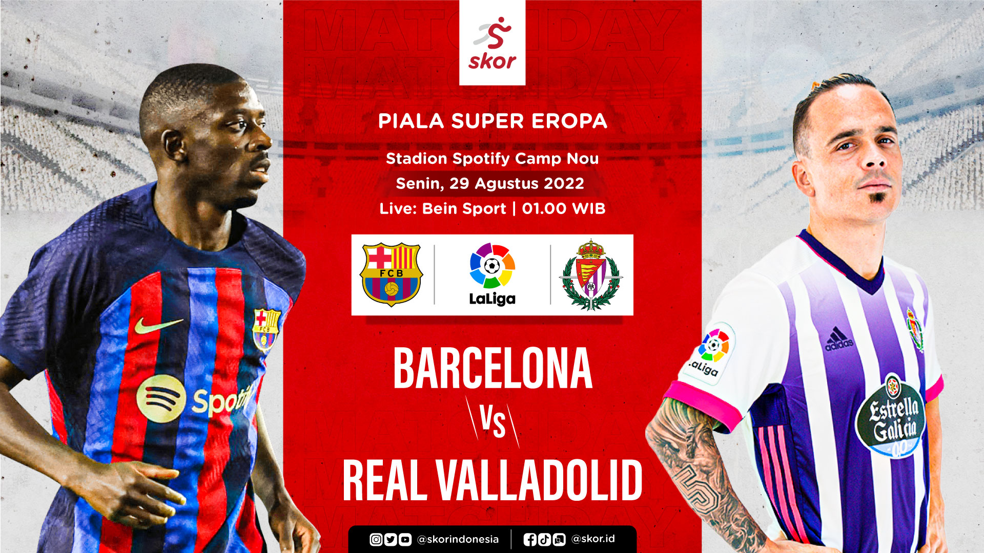 Link Live Streaming Barcelona vs Real Valladolid di Liga Spanyol 2022-2023