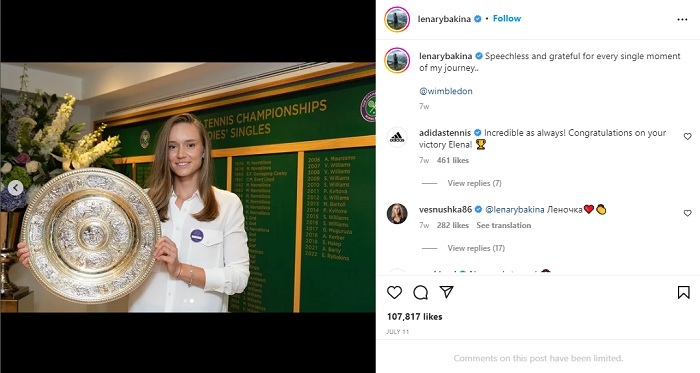 Elena Rybakina Tidak Dapat Menikmati Hidup sebagai Juara Wimbledon