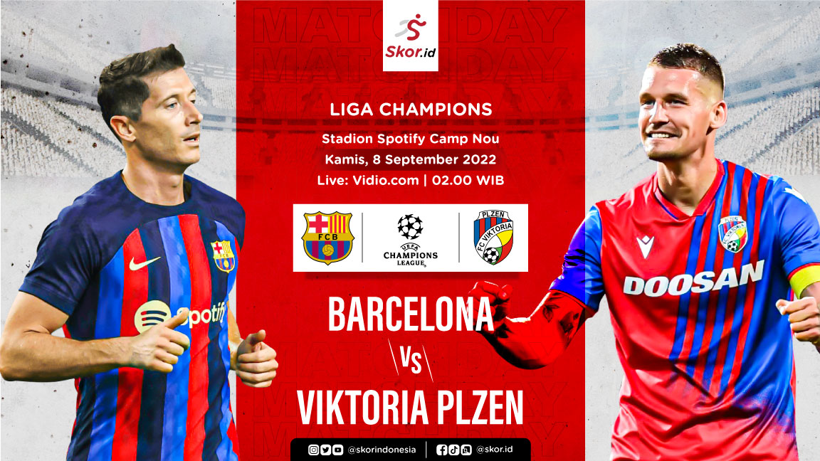Link Live Streaming Barcelona vs Viktoria Plzen di Liga Champions 2022-2023