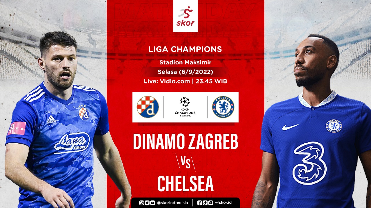 Ini Line-up Chelsea lawan Dinamo Zagreb, Pierre-Emerick Aubameyang Starter