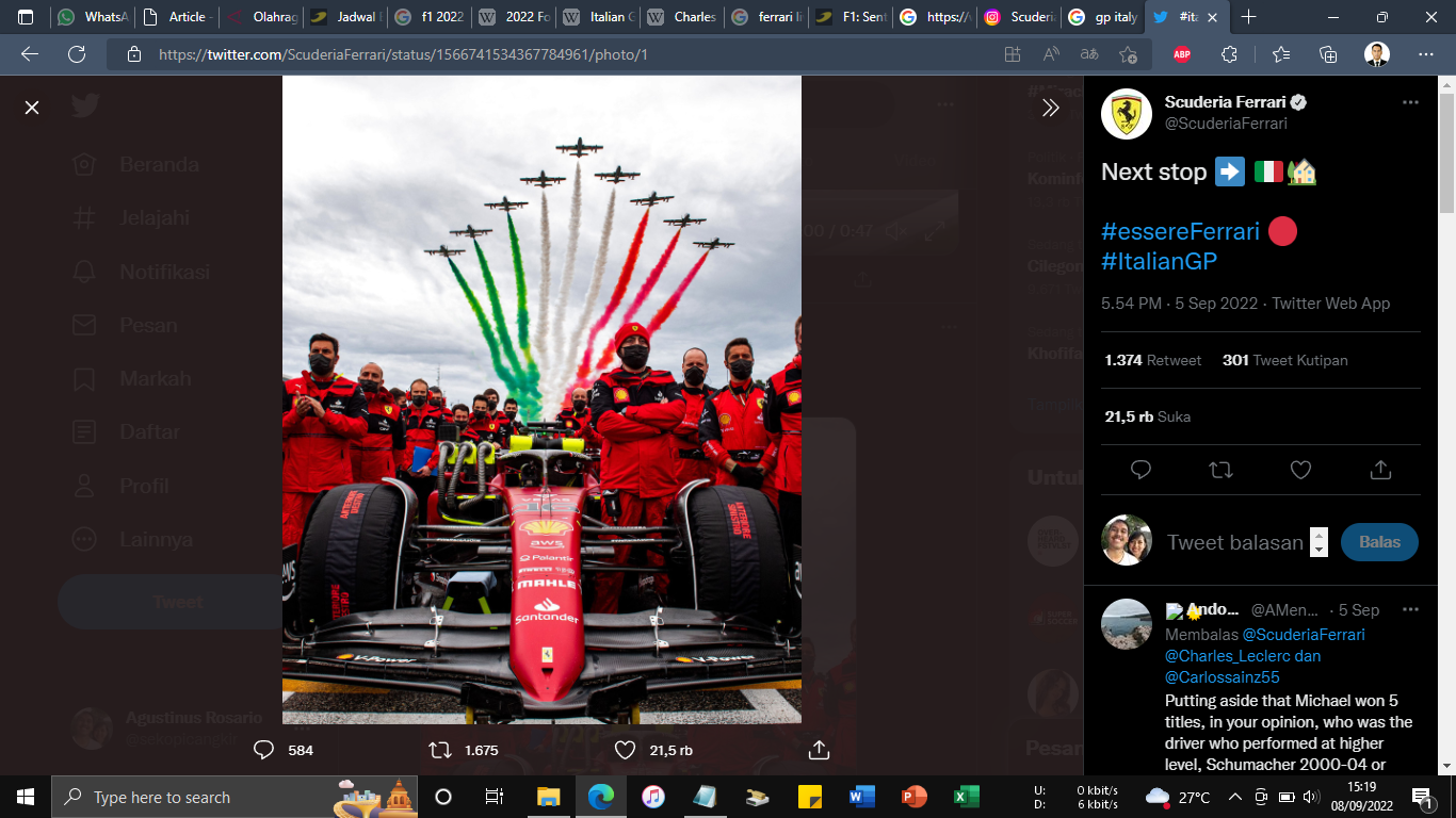 Jadwal F1 GP Italia 2022, Akhir Pekan Ini: Kans Max Verstappen Rusak Pesta Ferrari
