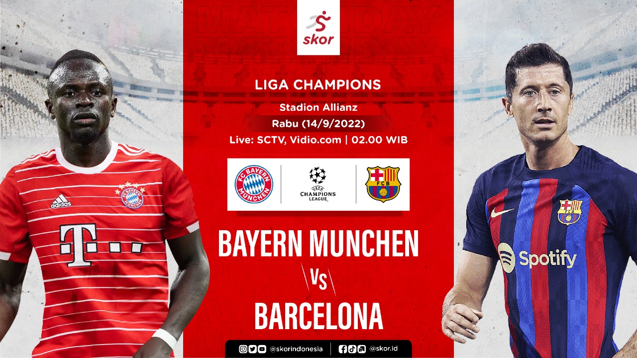 Link Live Streaming Bayern Munchen vs Barcelona di Liga Champions 2022-2023