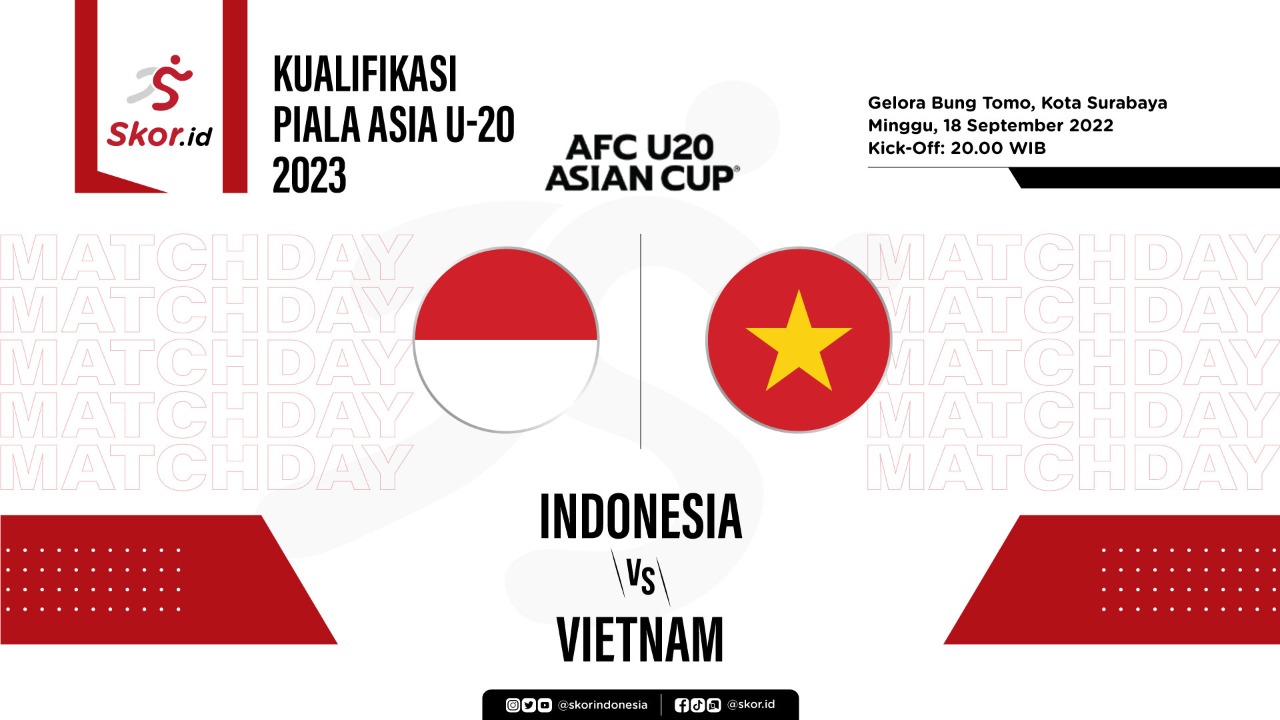 Prediksi dan Link Live Streaming Indonesia vs Vietnam di Kualifikasi Piala Asia U-20 2023