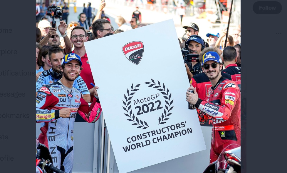 Dominan di GP Aragon, Ducati Kunci Gelar Juara Dunia Konstruktor MotoGP 2022